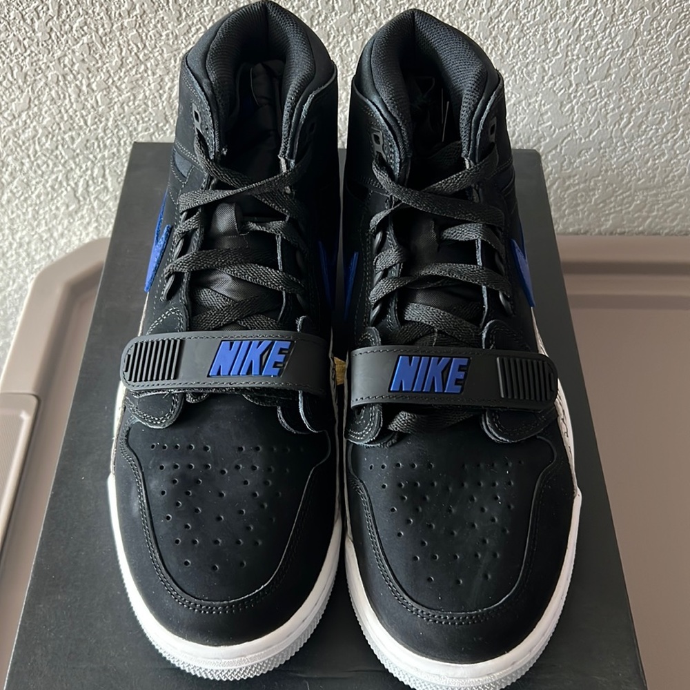 Nike Black and Blue High-Top Athletic Shoes